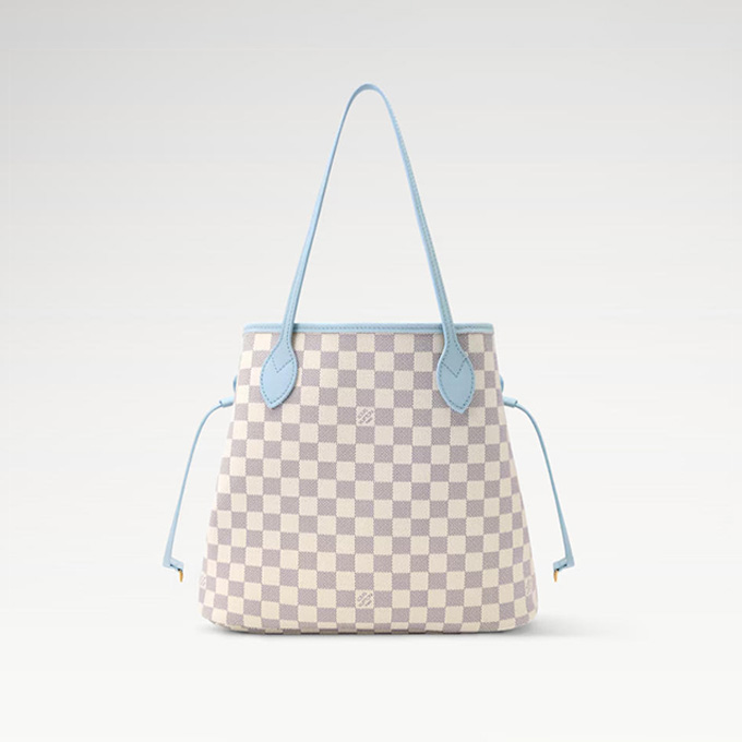 lv louis vuitton neverfull mm inside out damier azur tote bag #n40946
